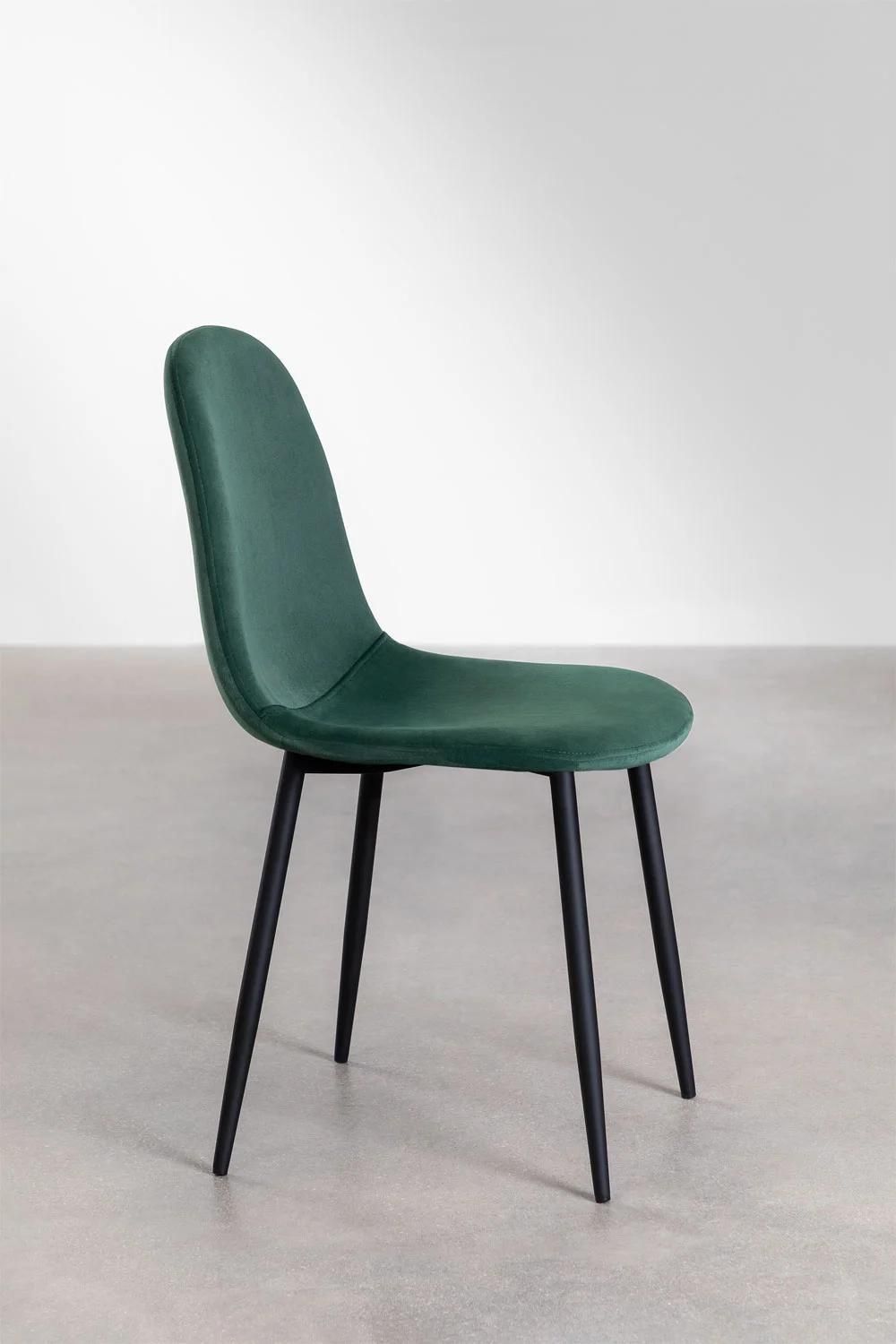 Pack 4 Chaises De Salle  Manger En Velours Glamm Noir - 4