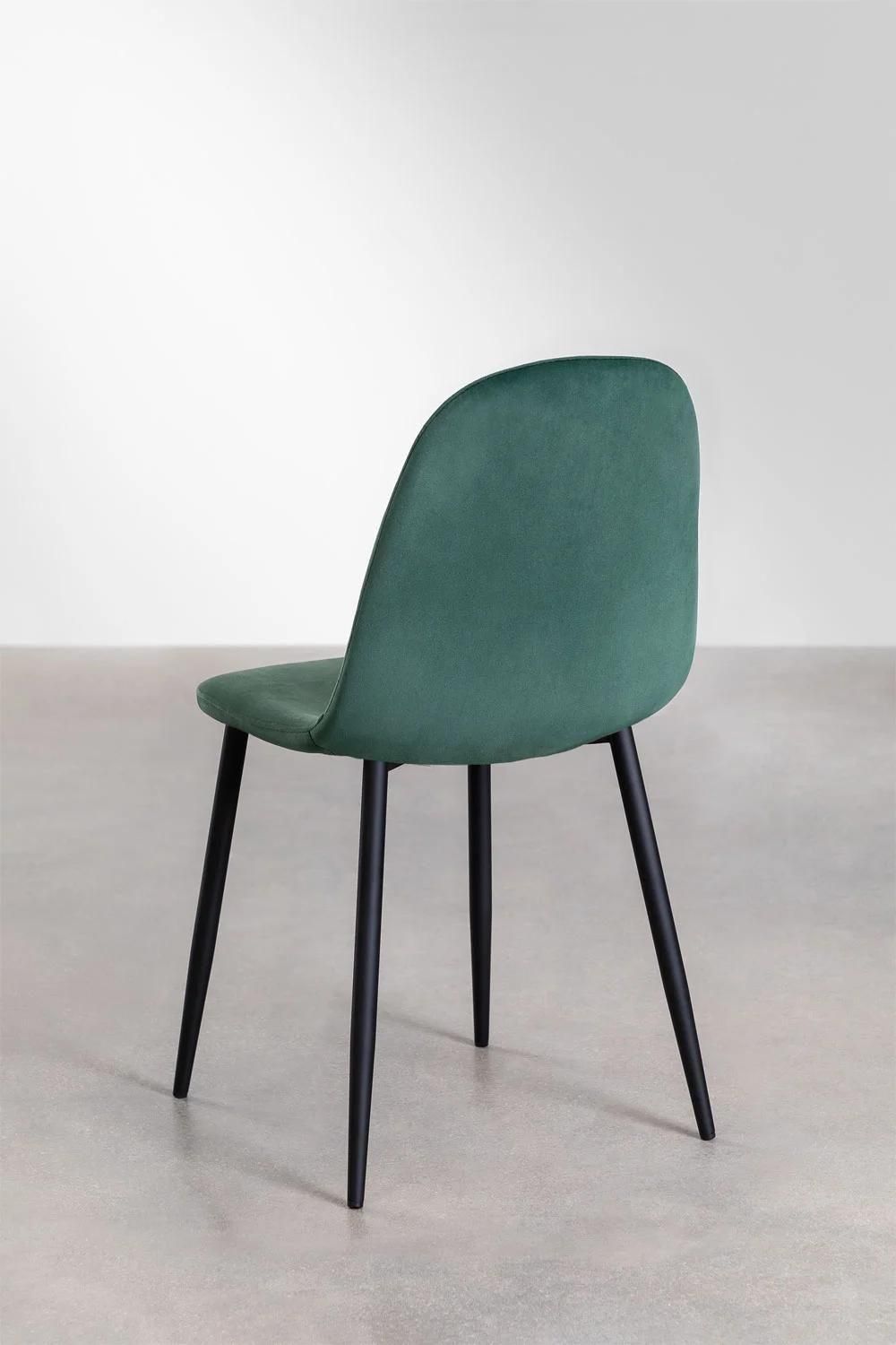 Pack 4 Chaises De Salle  Manger En Velours Glamm Noir - 5
