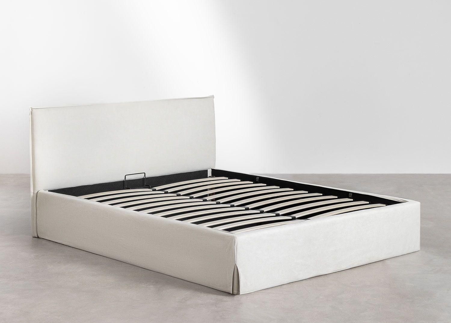 Lit Avec Sommier Coffre Tapiss� Lorea - 3