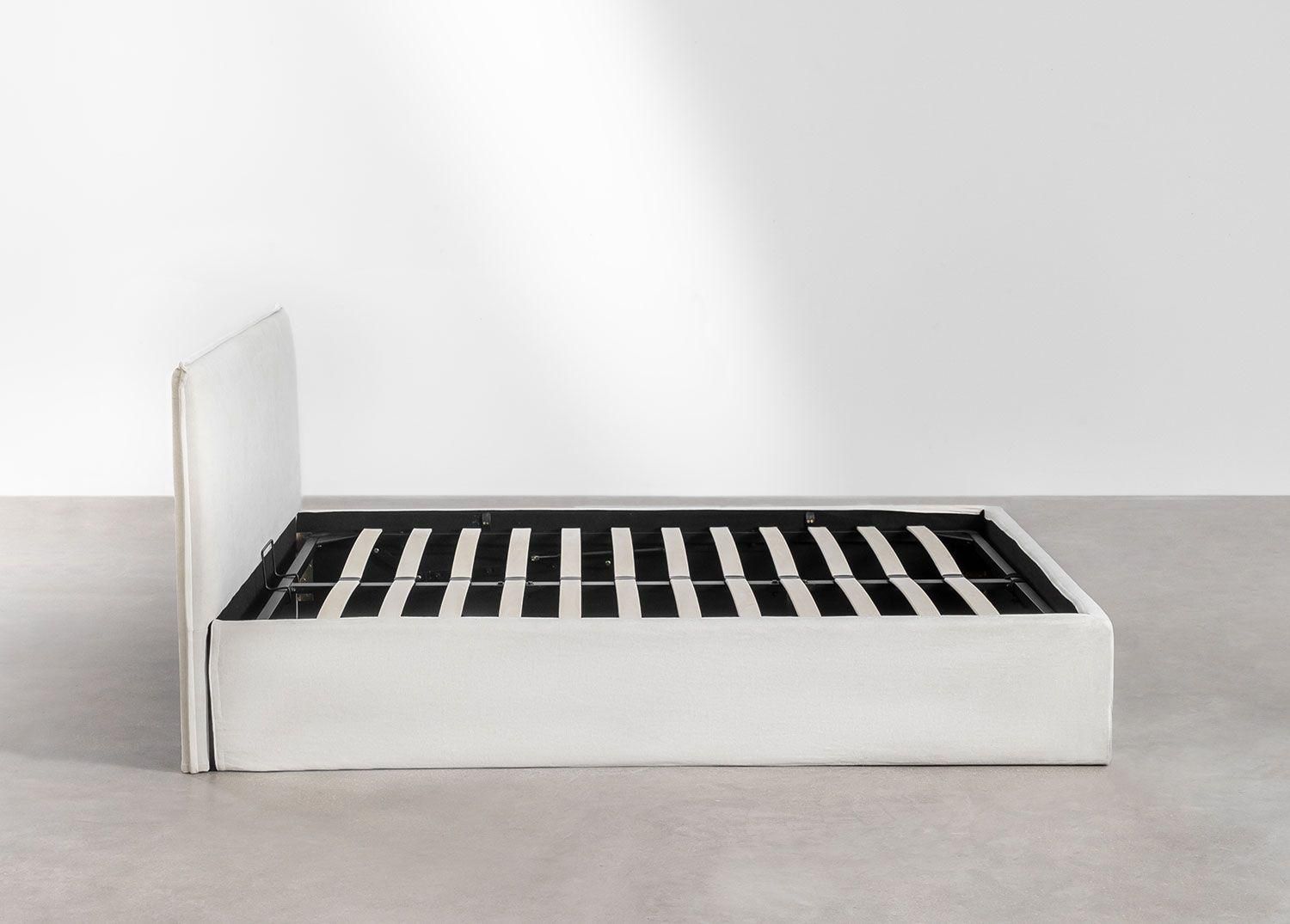 Lit Avec Sommier Coffre Tapiss� Lorea - 4