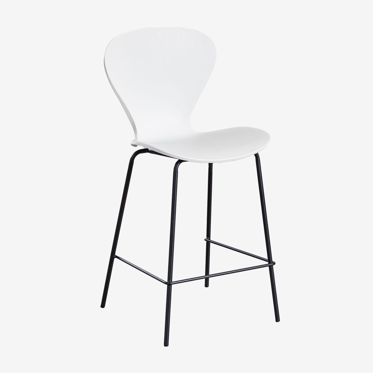 Pack De 2 Tabourets Hauts Uit Blanc Noir 66 Cm