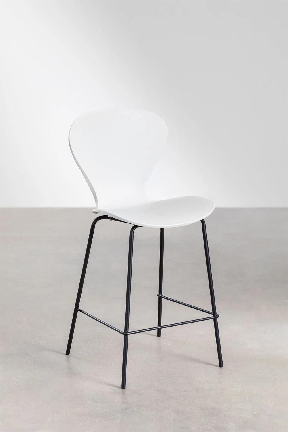 Pack De 2 Tabourets Hauts Uit Blanc Noir 66 Cm - 2