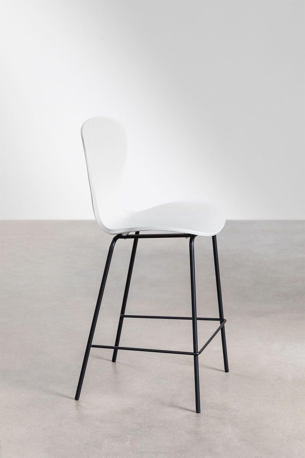 Pack De 2 Tabourets Hauts Uit Blanc Noir 66 Cm - 3