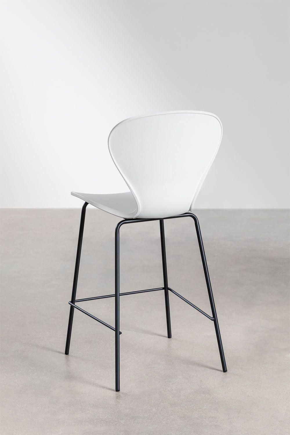 Pack De 2 Tabourets Hauts Uit Blanc Noir 66 Cm - 4
