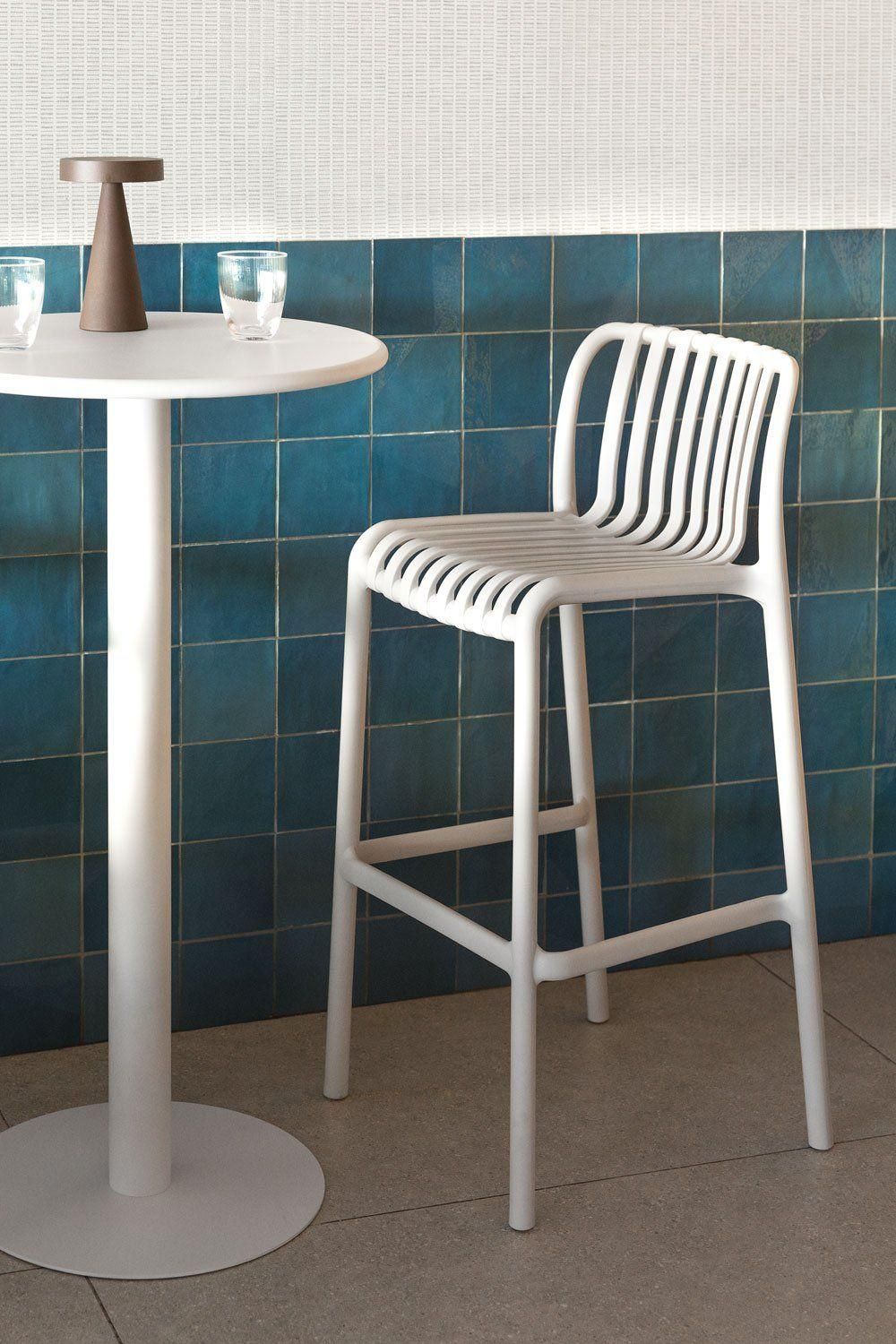 Pack De 2 Tabourets Hauts Empilables Wendell Tapioca Beige �77 Cm - 2