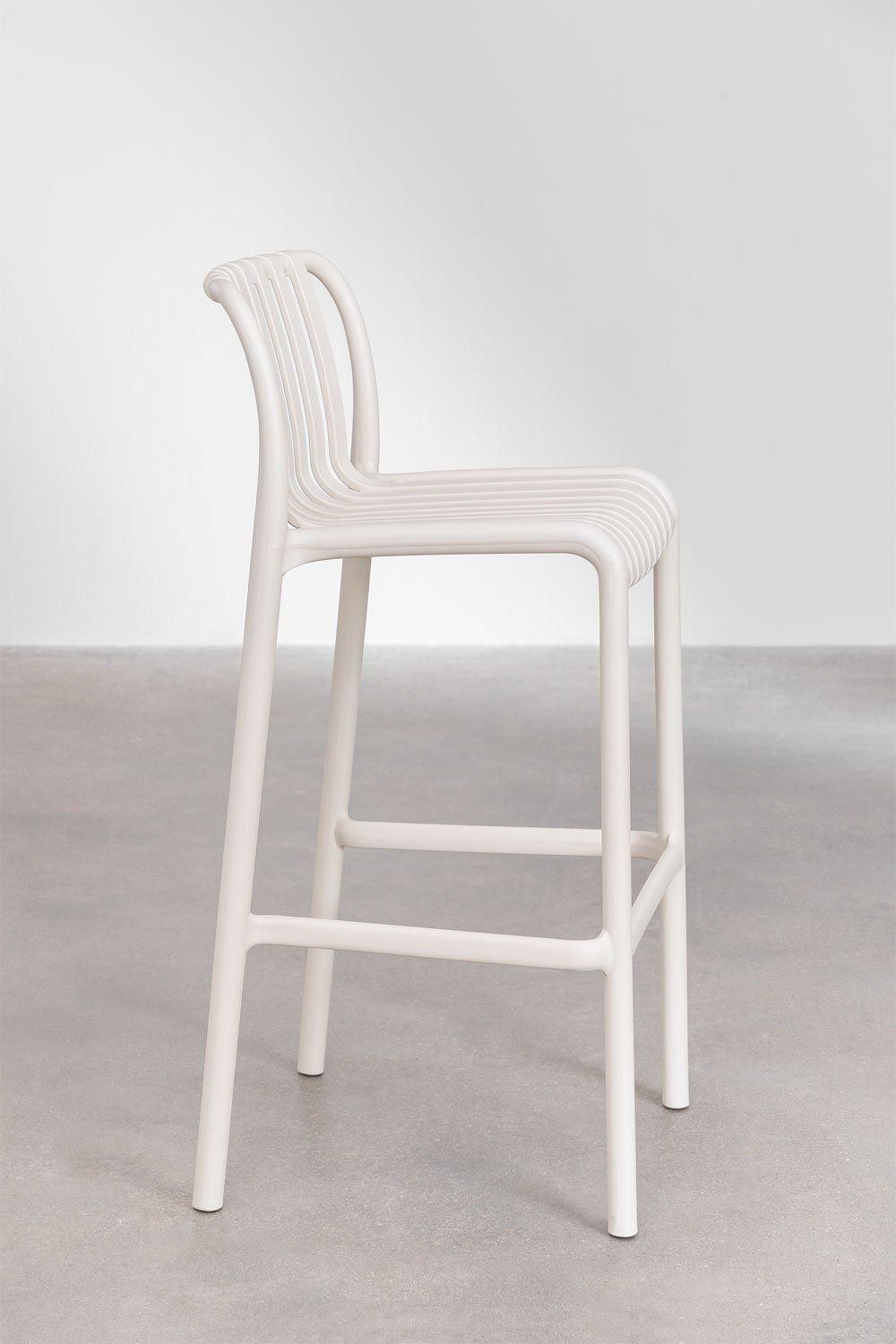 Pack De 2 Tabourets Hauts Empilables Wendell Tapioca Beige �77 Cm - 4