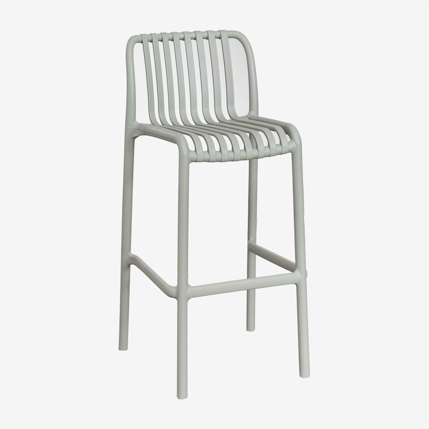 Pack De 2 Tabourets Hauts Empilables Wendell Vert Kaki 77 Cm
