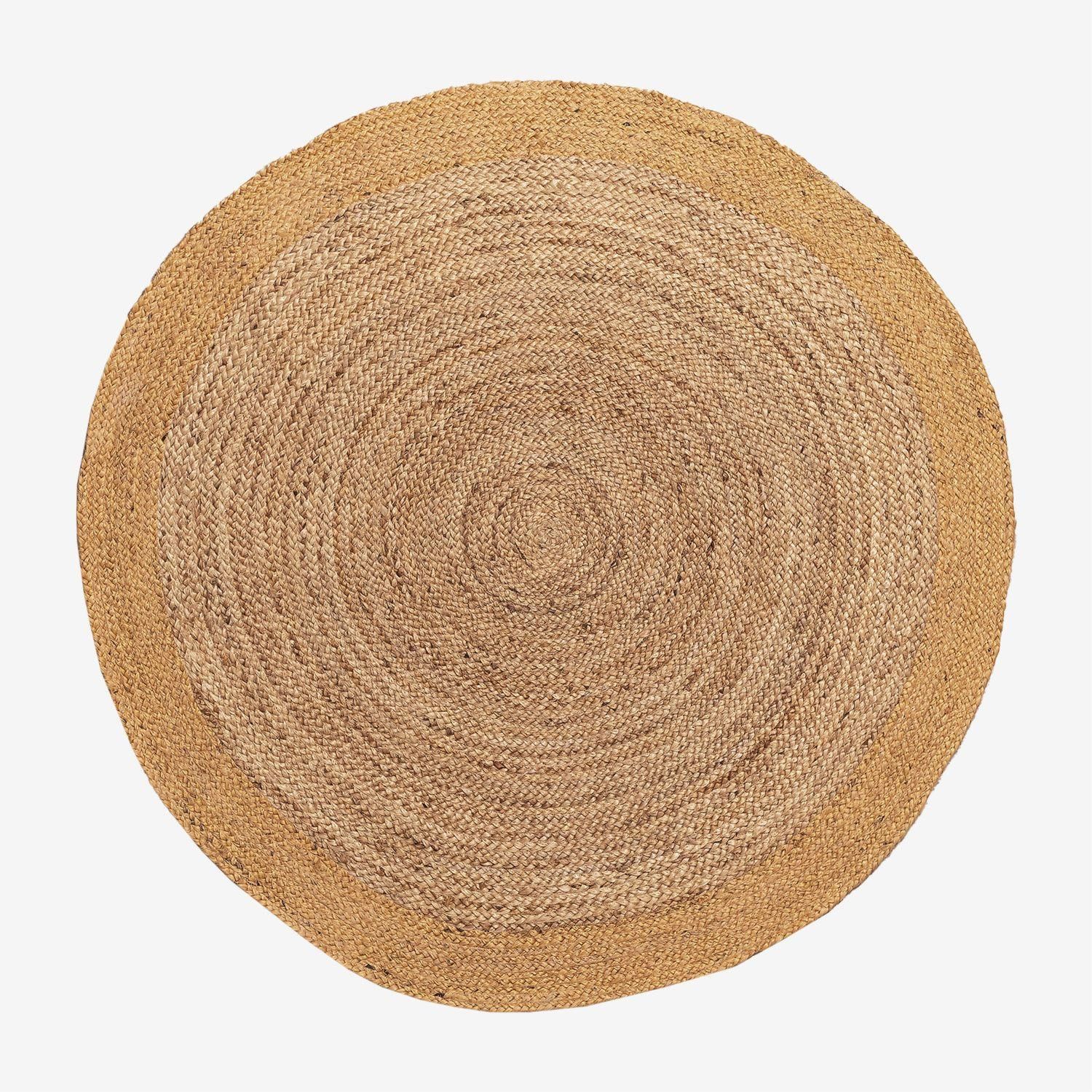 Tapis Rond En Jute Naturel Dagna Colors Moutarde 120 Cm