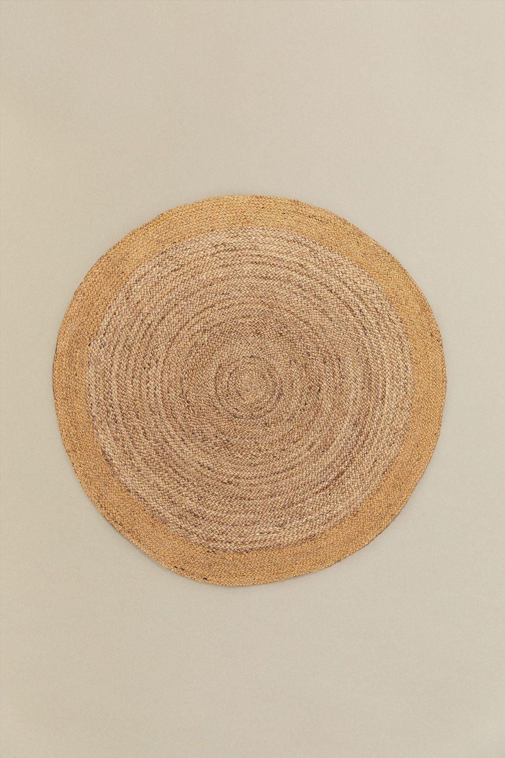 Tapis Rond En Jute Naturel Dagna Colors Moutarde 120 Cm - 2