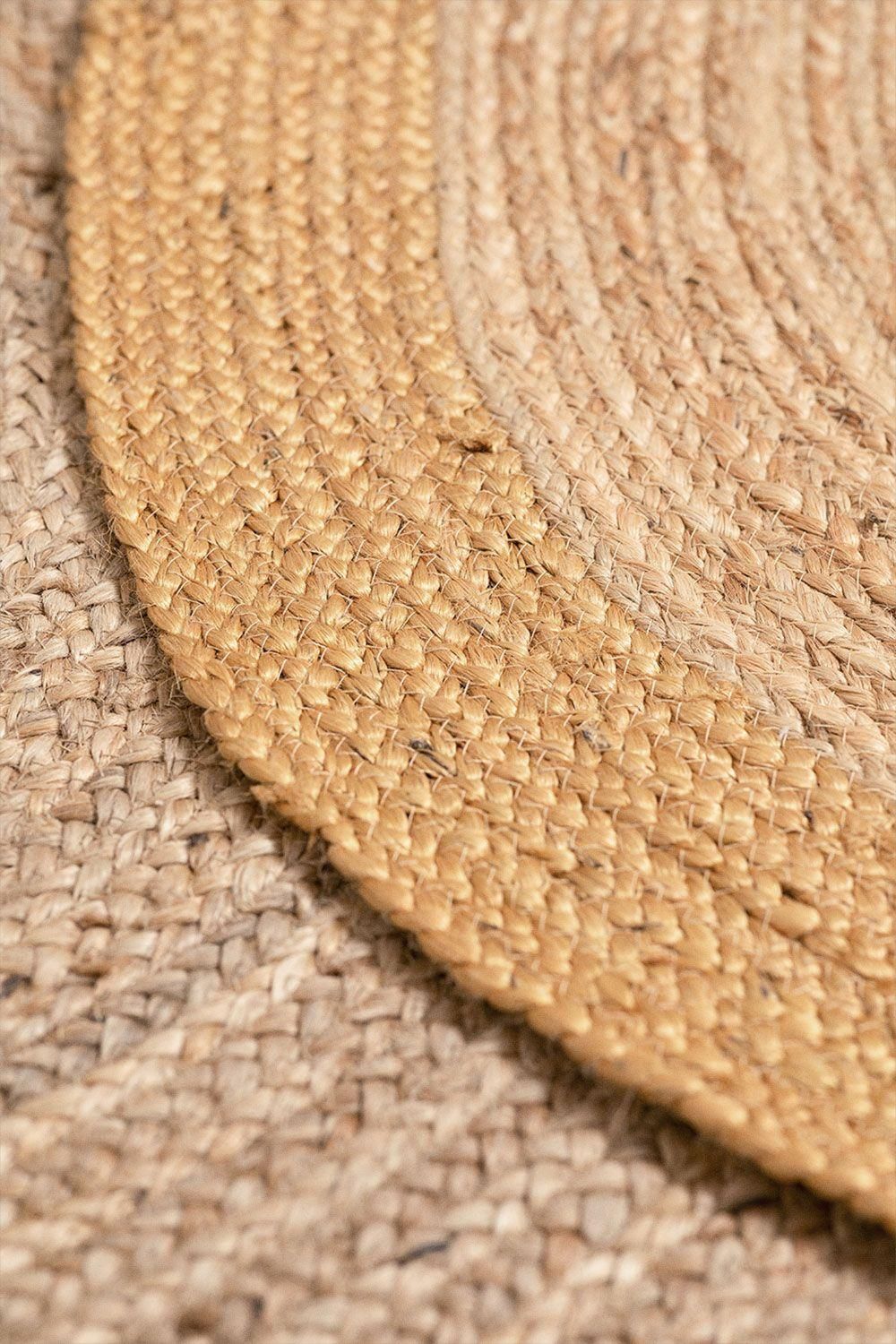 Tapis Rond En Jute Naturel Dagna Colors Moutarde 120 Cm - 3