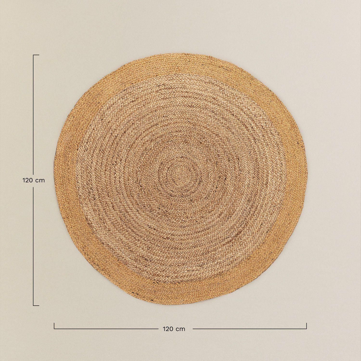 Tapis Rond En Jute Naturel Dagna Colors Moutarde 120 Cm - 4