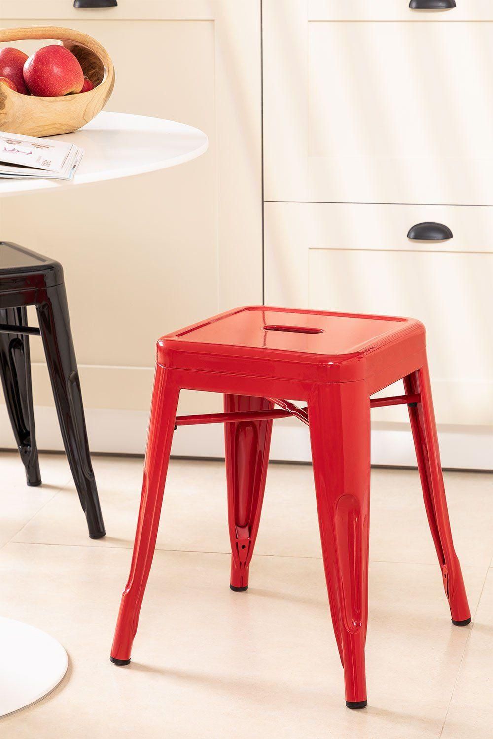 Tabouret Bas En Acier Lix Rouge - 2
