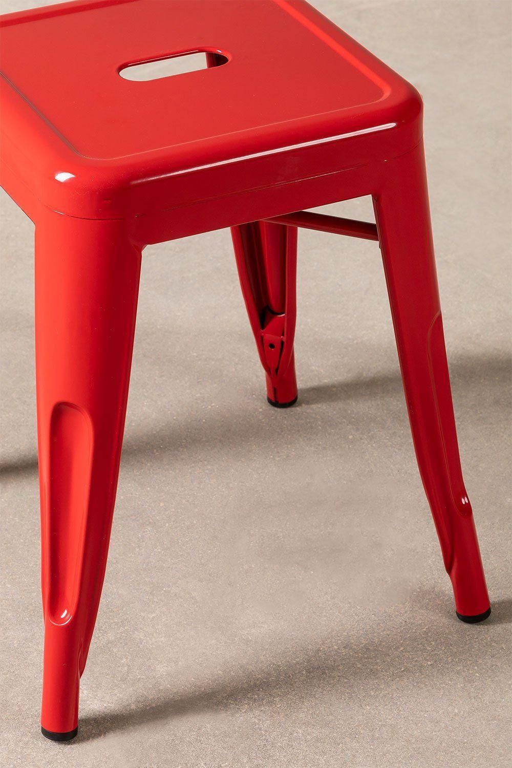 Tabouret Bas En Acier Lix Rouge - 4