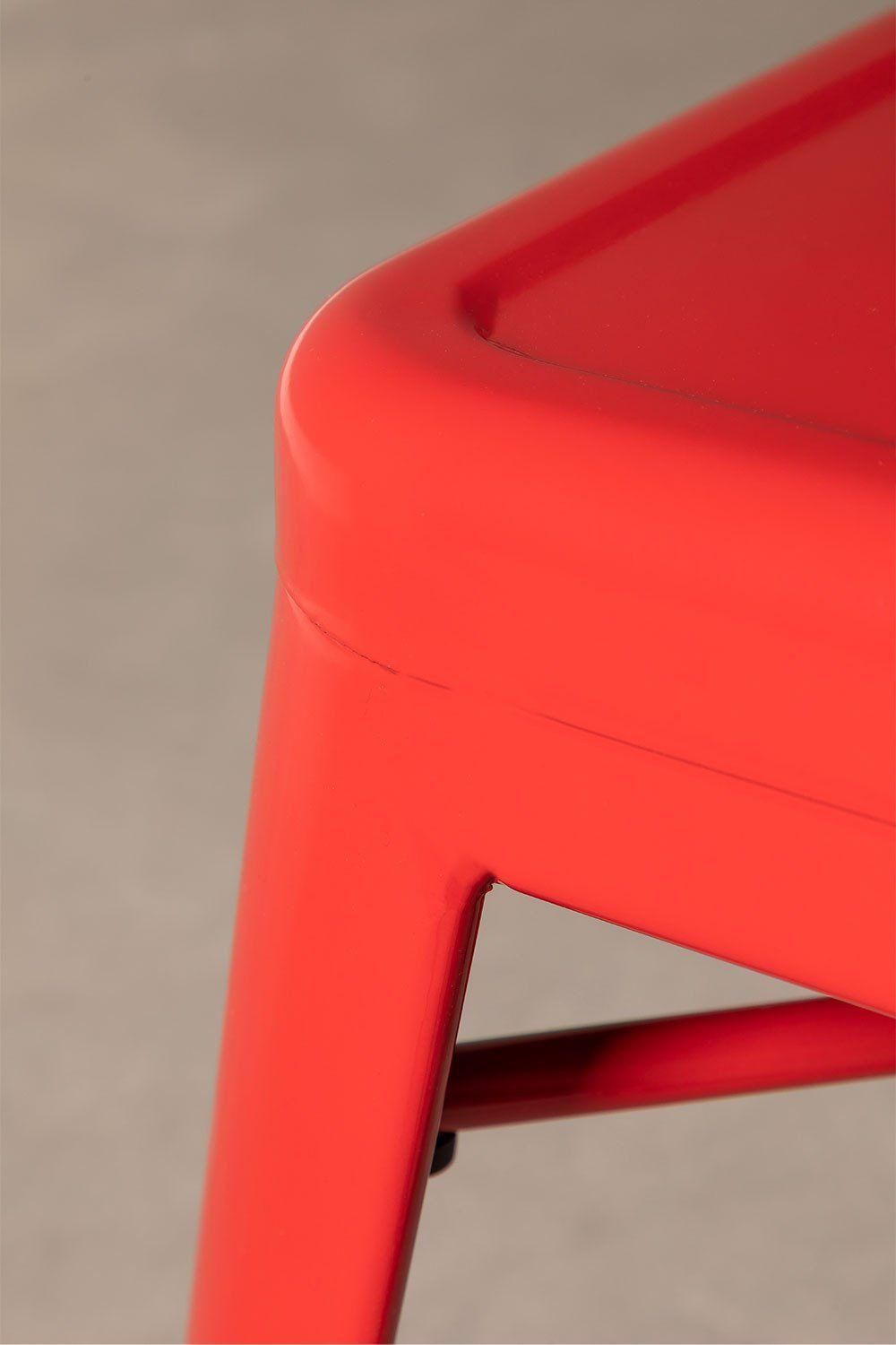 Tabouret Bas En Acier Lix Rouge - 5