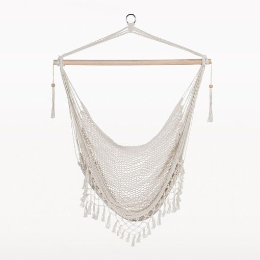 Hamac Thana Blanc Cass� - Polycoton Avec Structure En Bambou