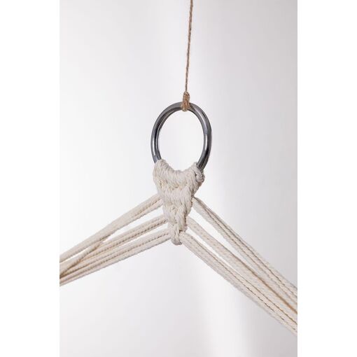Hamac Thana Blanc Cass� - Polycoton Avec Structure En Bambou - 7