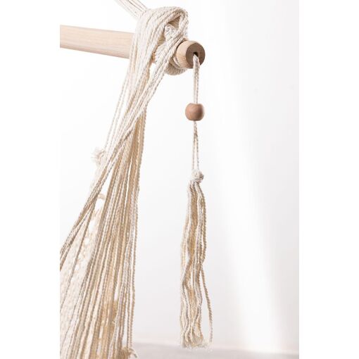 Hamac Thana Blanc Cass� - Polycoton Avec Structure En Bambou - 8