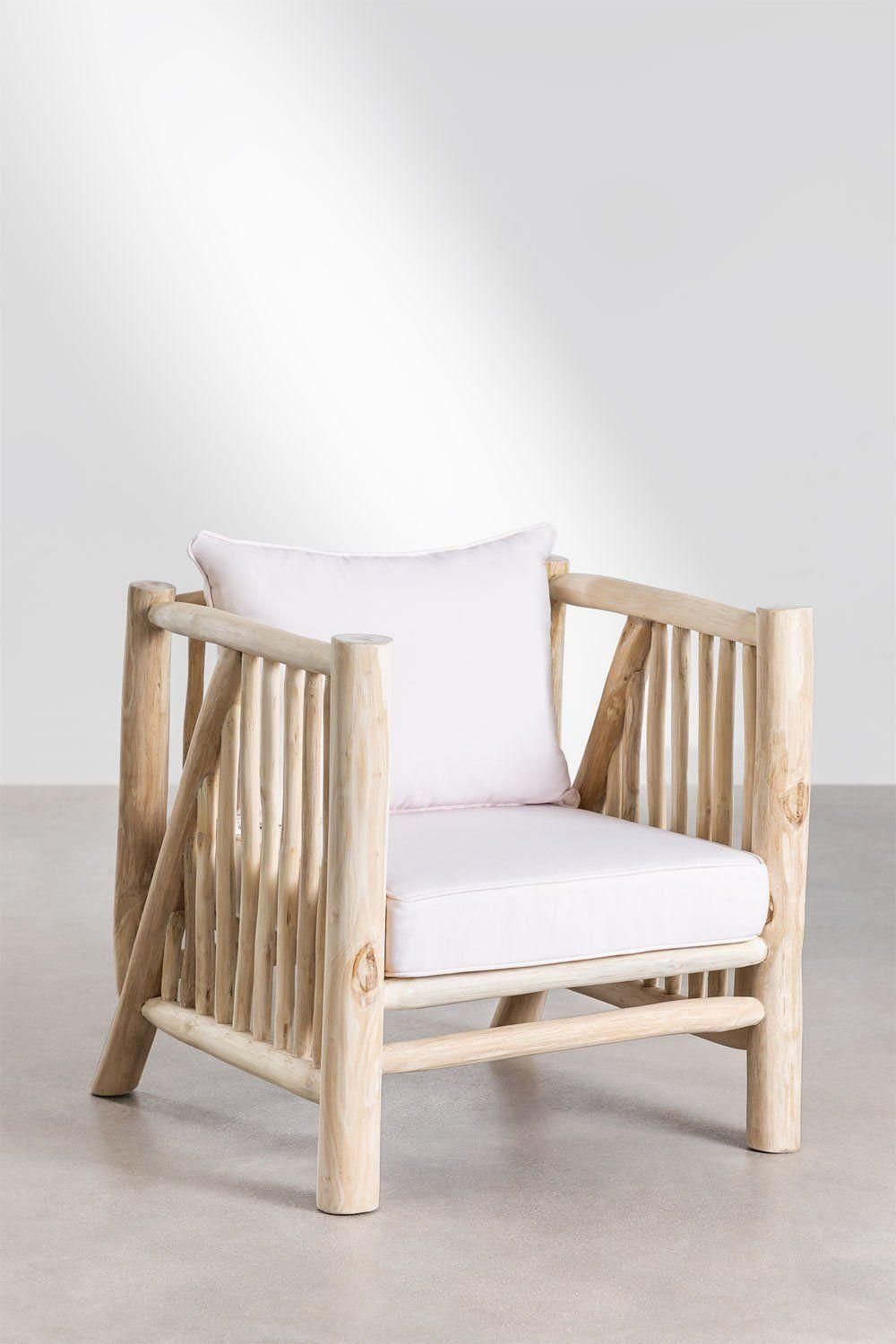 Fauteuil De Jardin En Bois De Teck Narel Marron Bois Naturel - 2