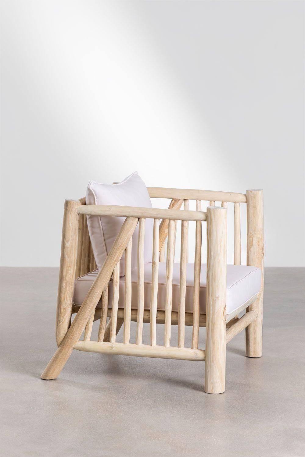 Fauteuil De Jardin En Bois De Teck Narel Marron Bois Naturel - 3