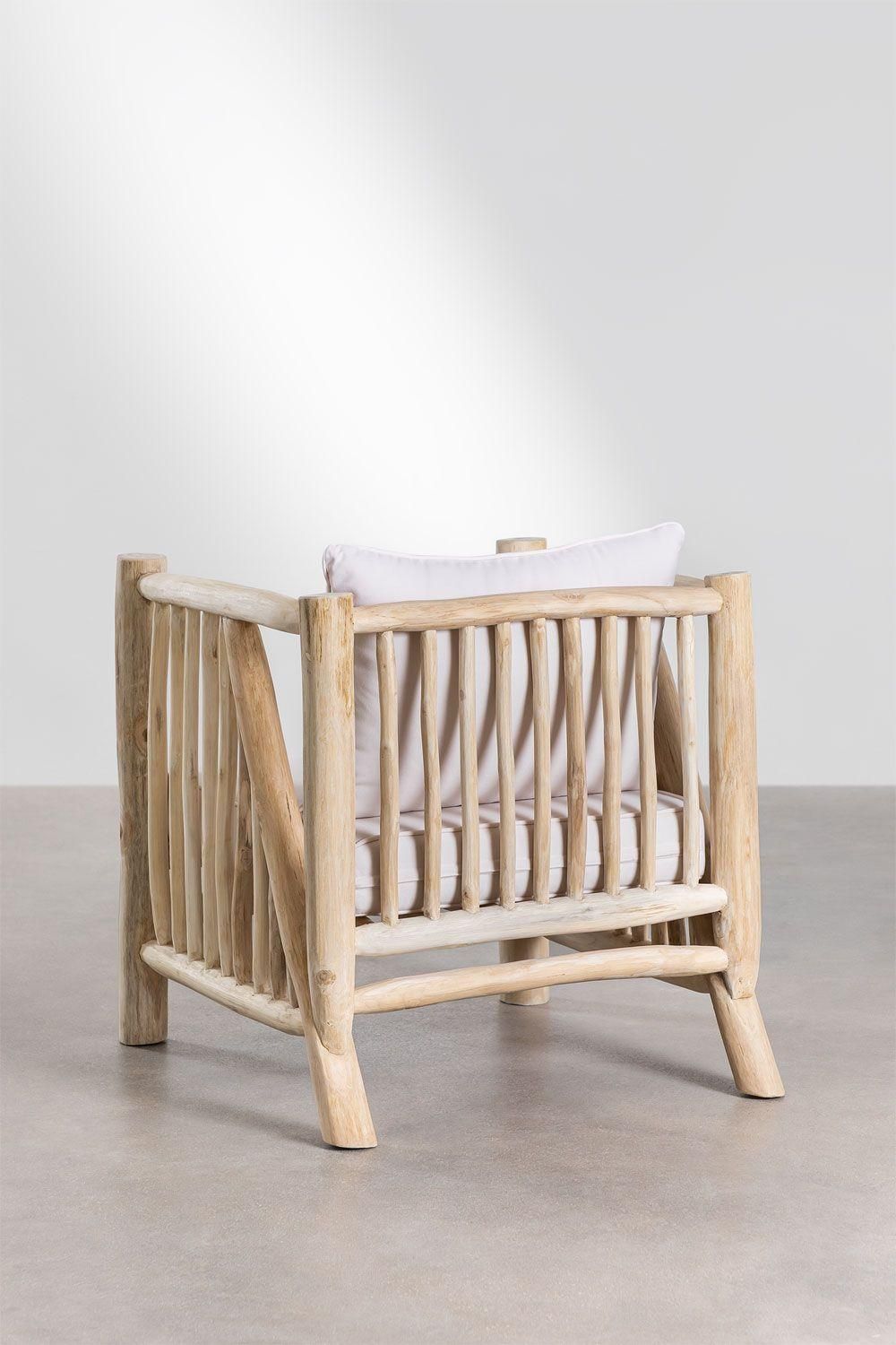 Fauteuil De Jardin En Bois De Teck Narel Marron Bois Naturel - 4