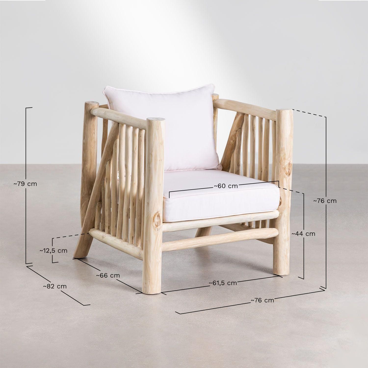 Fauteuil De Jardin En Bois De Teck Narel Marron Bois Naturel - 8