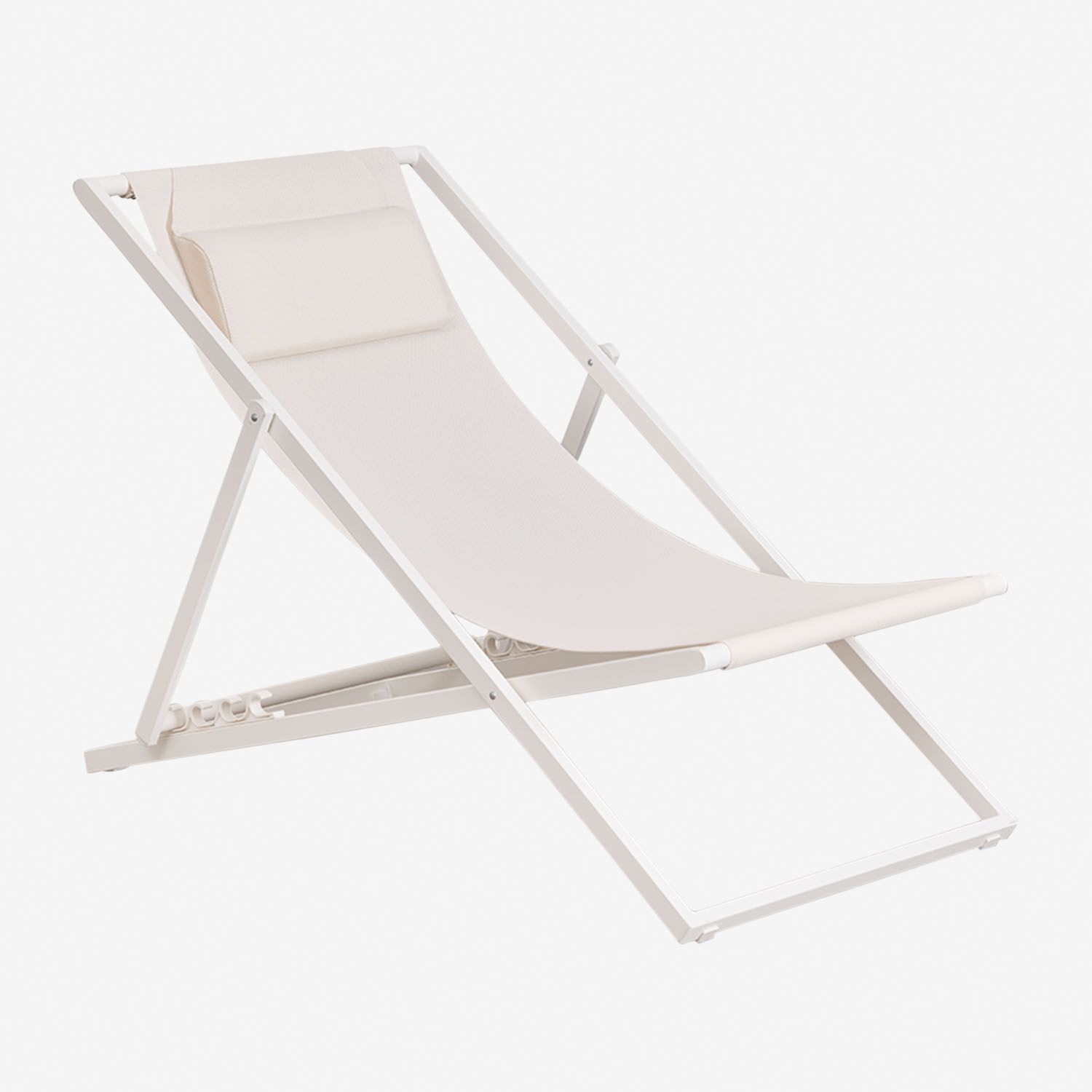 Pack De 2 Hamacs Pliants Avec Coussin En Acier Jensy Blanc