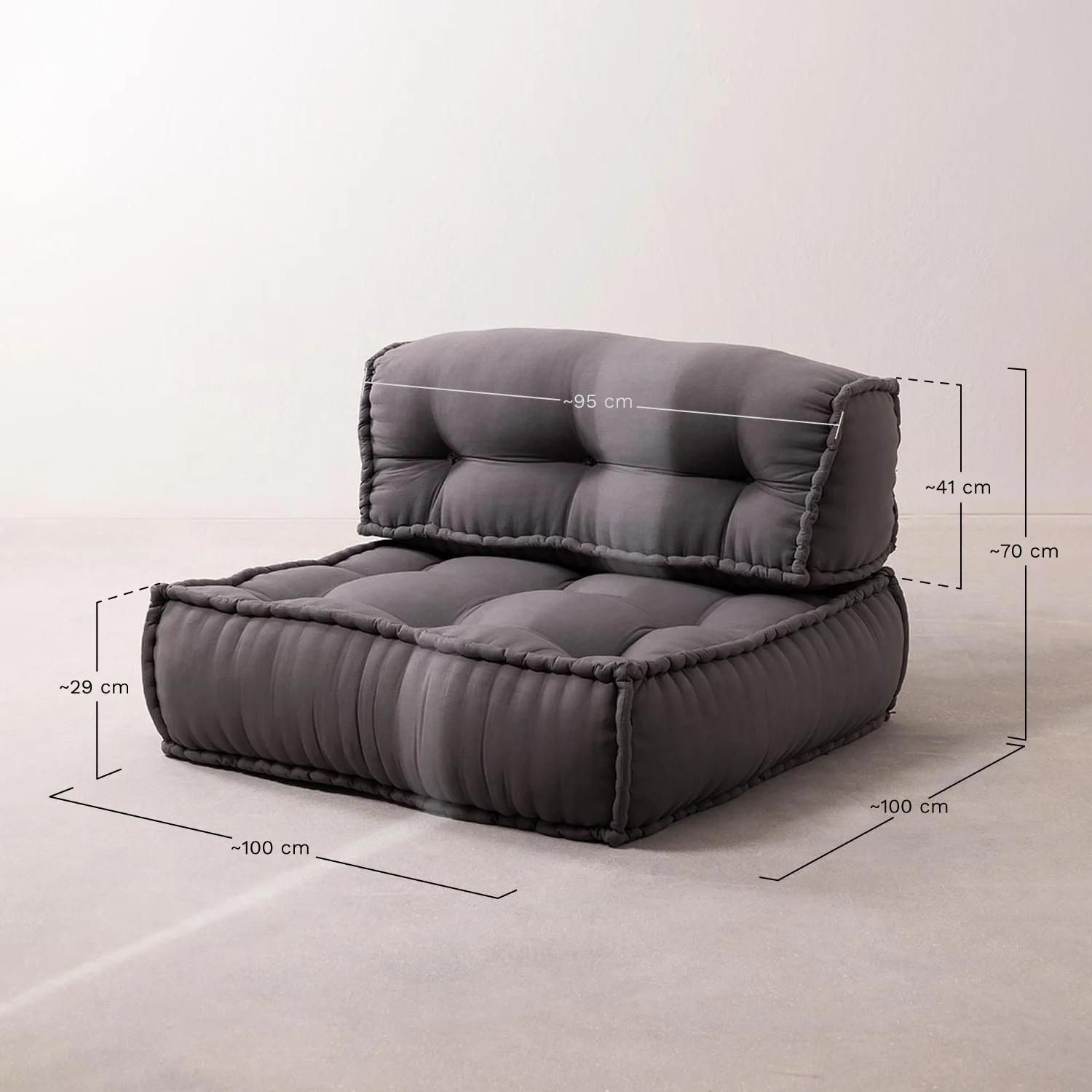 Canap� Modulable En Coton Yebel Brun Bl� - 7