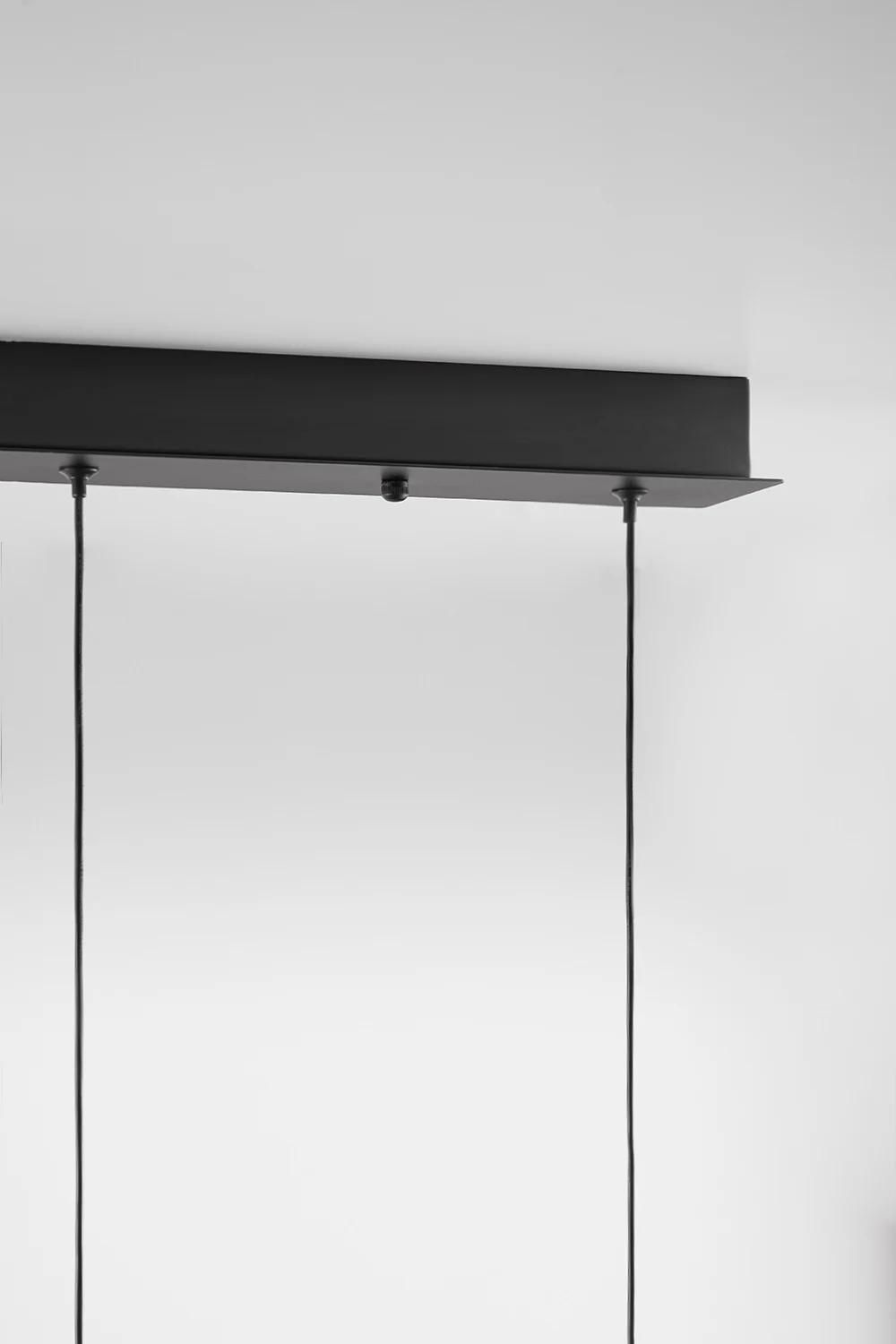 Plafonnier Led En Fer Et Verre Avec 5 Points Lumineux Necsar Noir - 5