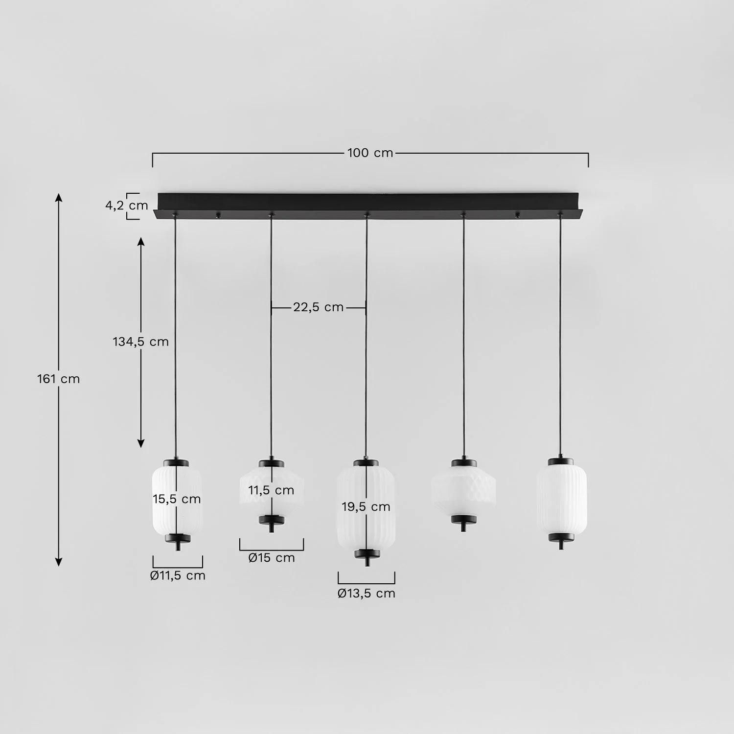 Plafonnier Led En Fer Et Verre Avec 5 Points Lumineux Necsar Noir - 6