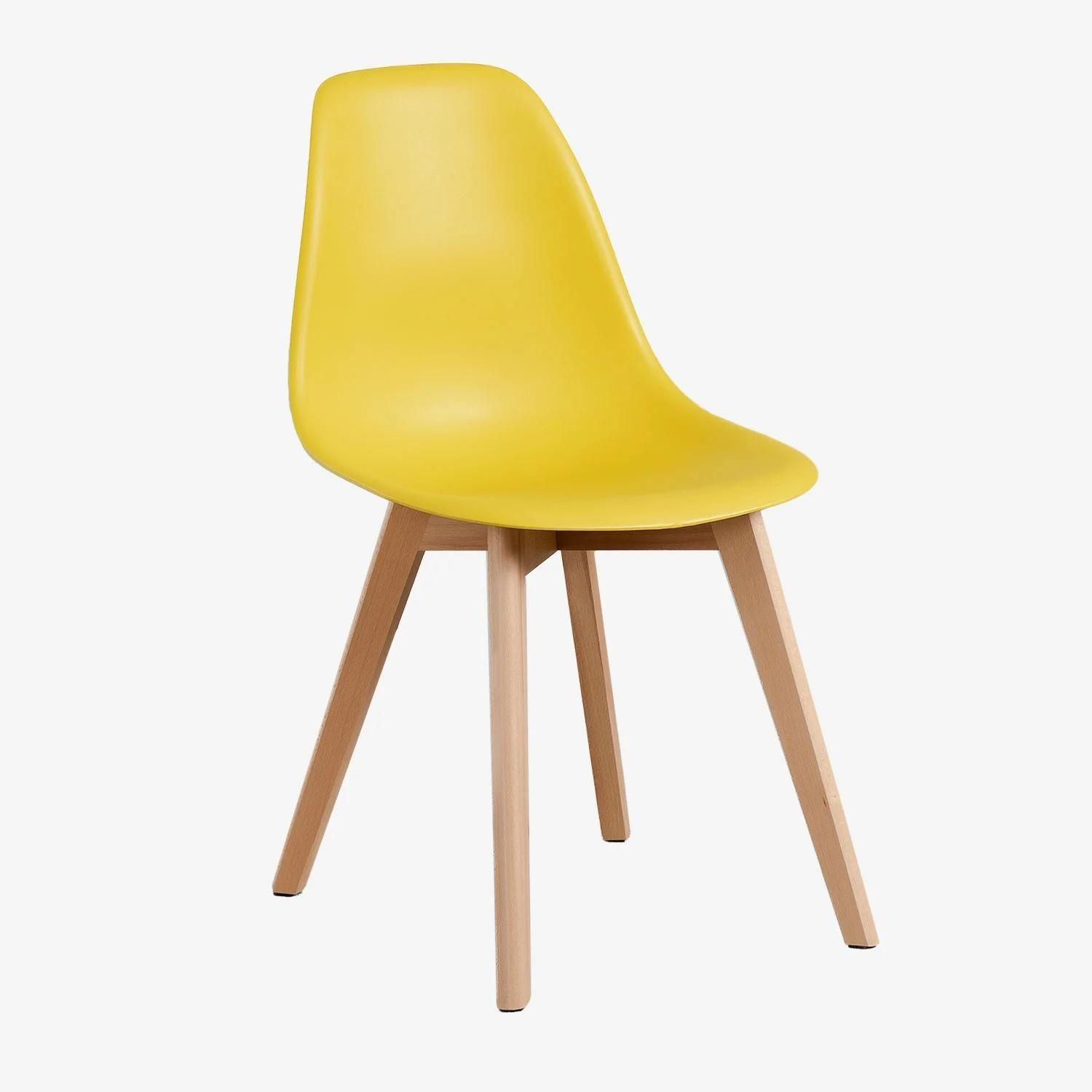 Lot 2 Chaises De Salle  Manger Scand Nordic Jaune Curry