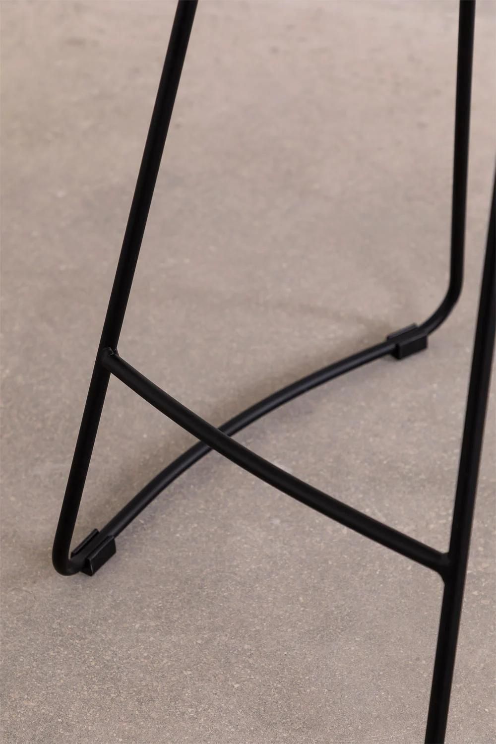 Pack De 2 Tabourets Hauts En Acier Et Bois D'orme Neicol Noir 65 Cm - 7