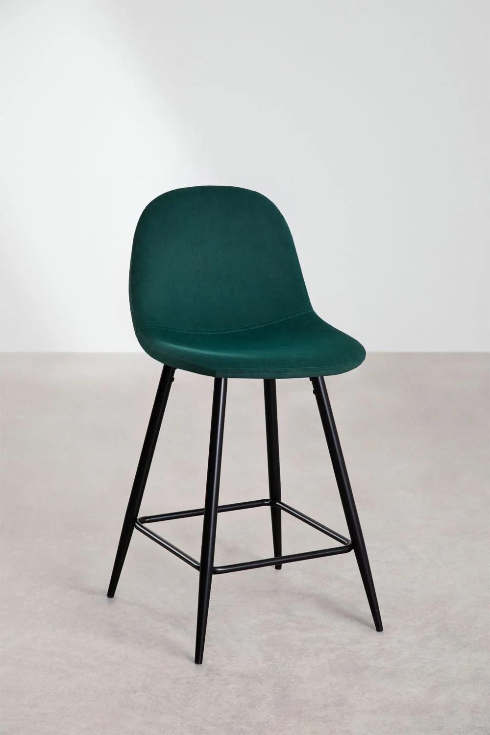 Pack De 2 Tabourets Hauts En Velours Glamm Noir 65 Cm - 2