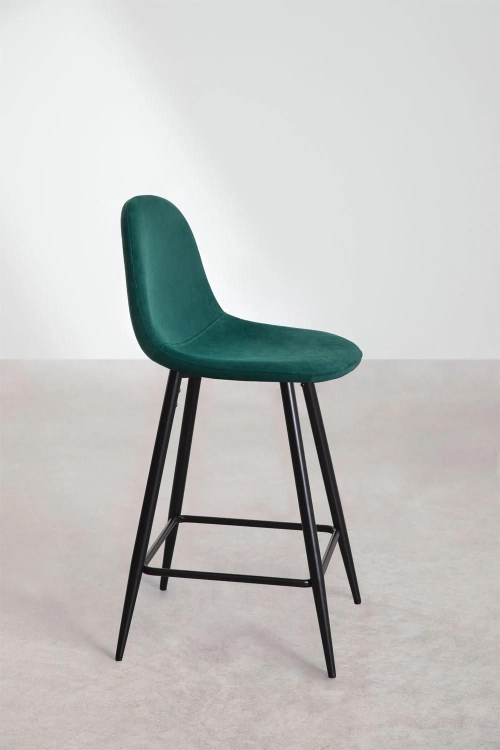 Pack De 2 Tabourets Hauts En Velours Glamm Noir 65 Cm - 3