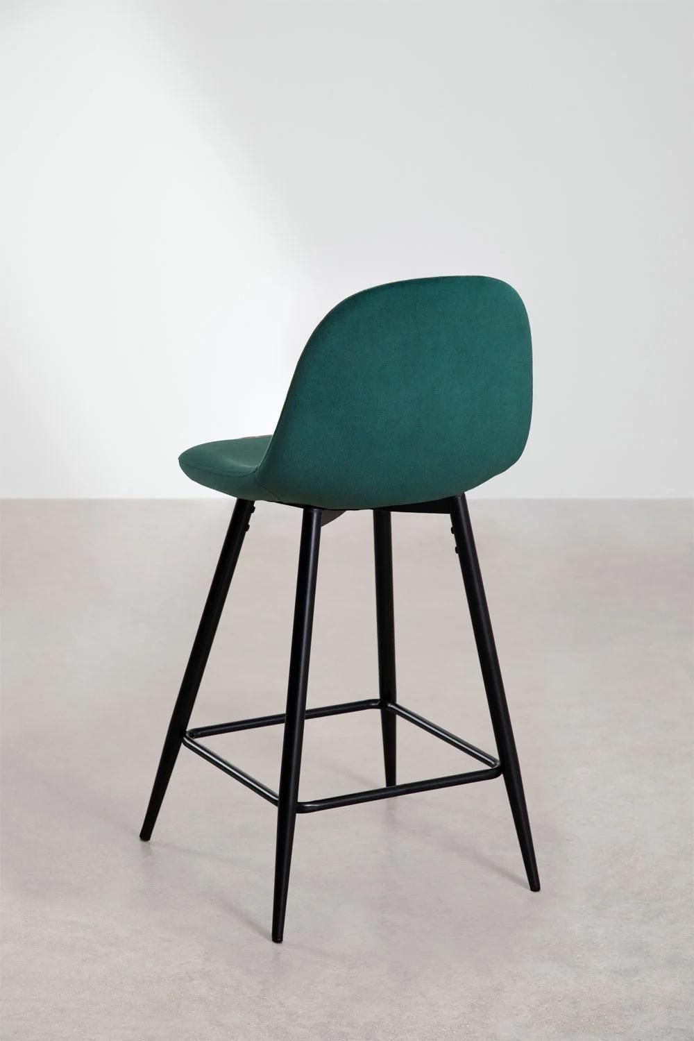 Pack De 2 Tabourets Hauts En Velours Glamm Noir 65 Cm - 4