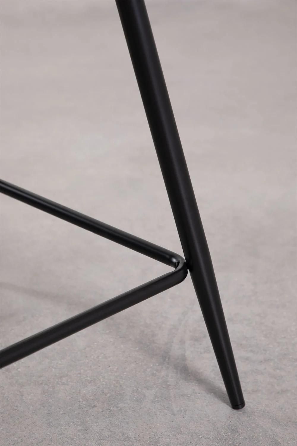 Pack De 2 Tabourets Hauts En Velours Glamm Noir 65 Cm - 6