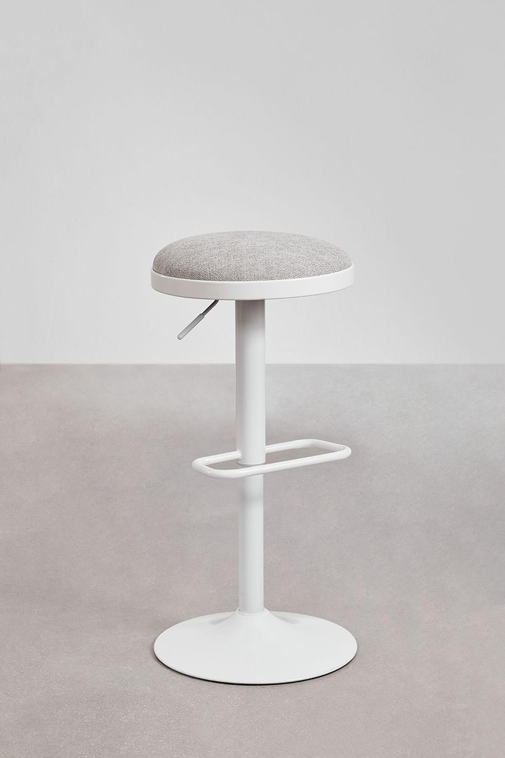 Pack De 2 Tabourets Hauts Rglables En Mtal Et Tissu Igarasi Blanc - Gris ... - 4