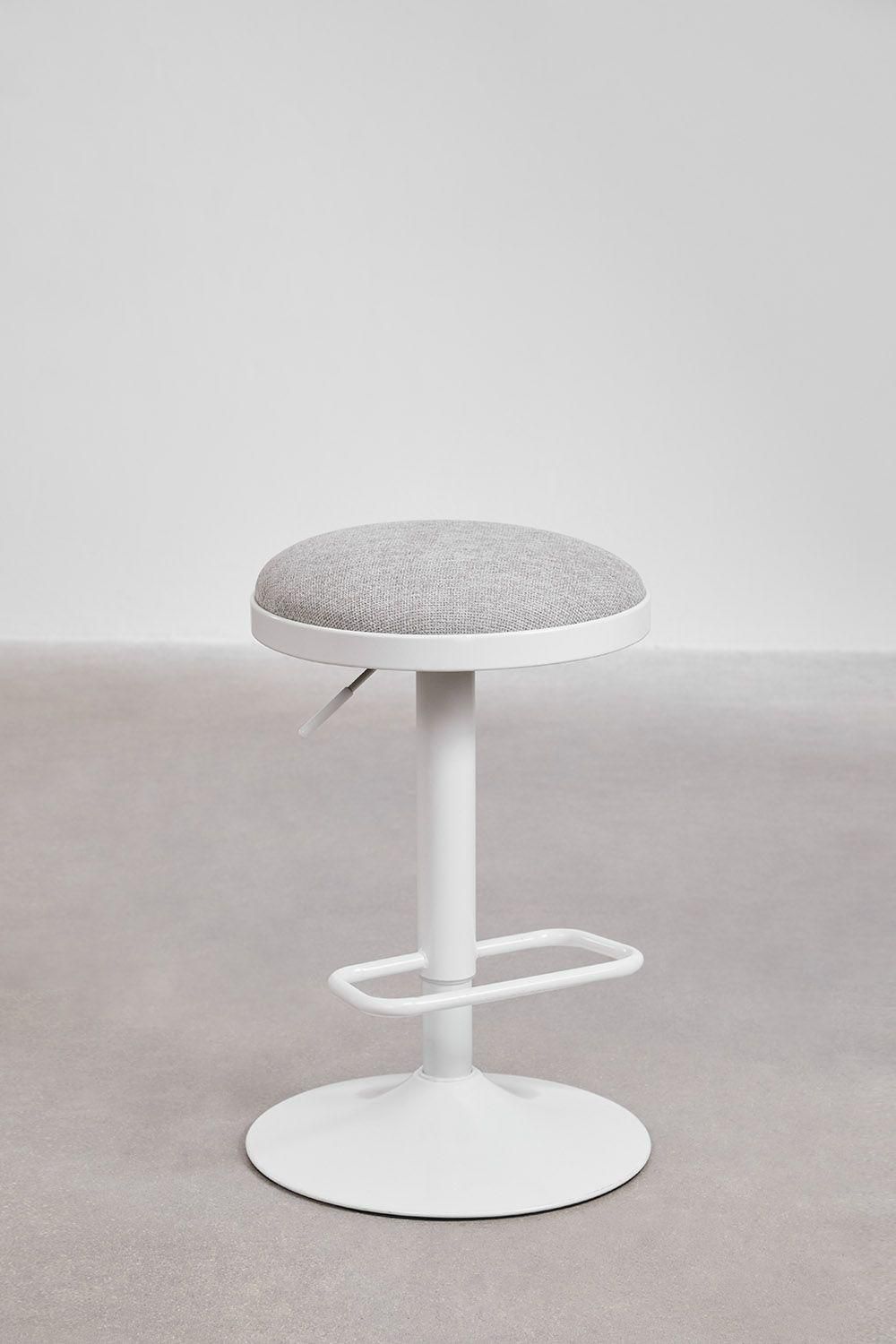 Pack De 2 Tabourets Hauts Rglables En Mtal Et Tissu Igarasi Blanc - Gris ... - 5