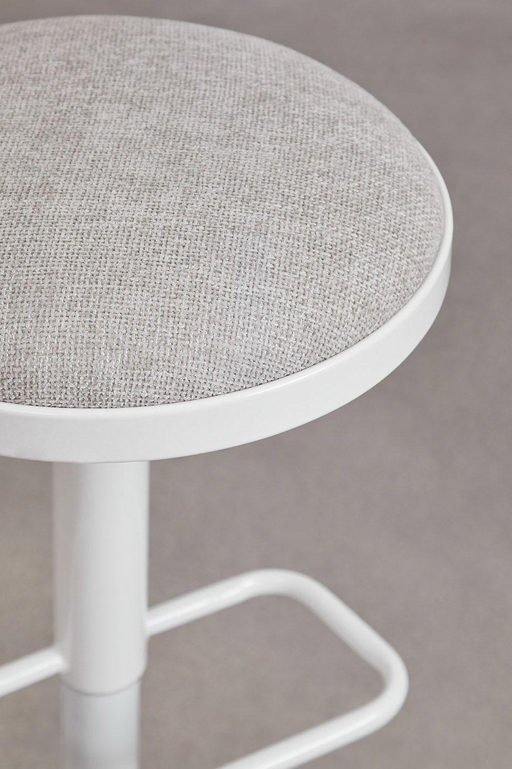 Pack De 2 Tabourets Hauts Rglables En Mtal Et Tissu Igarasi Blanc - Gris ... - 6