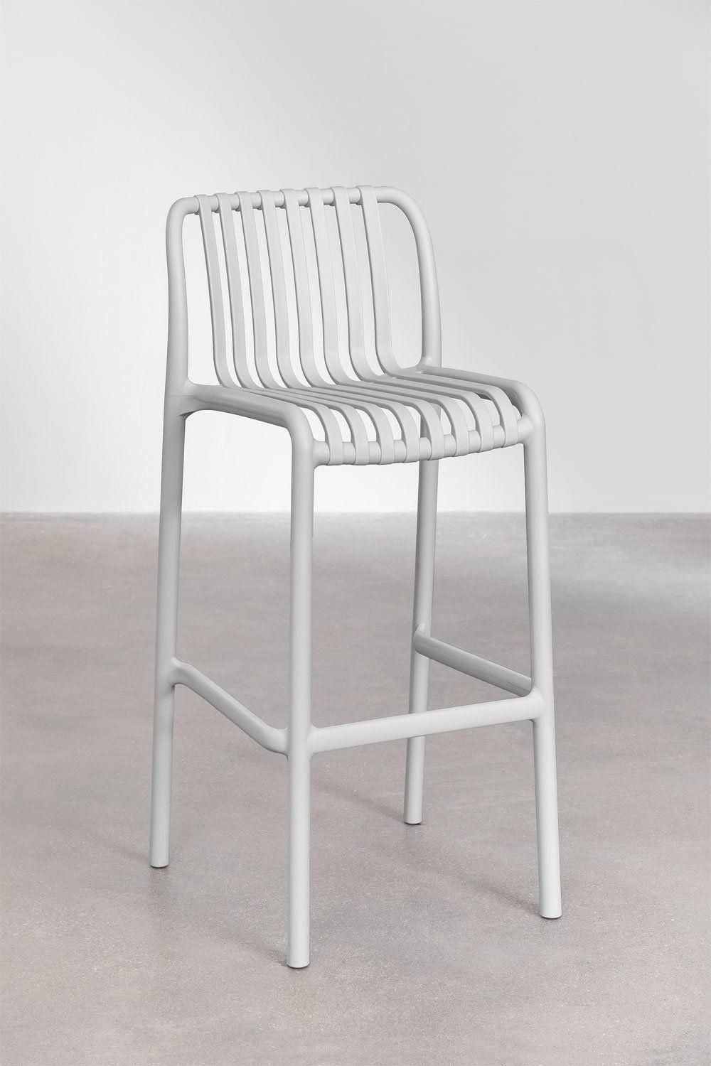 Pack De 2 Tabourets Hauts Empilables Wendell Gris Clair 77 Cm - 3
