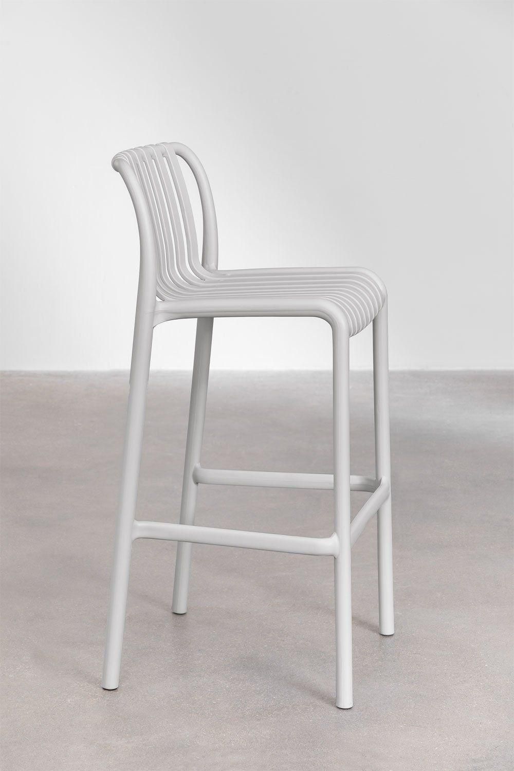 Pack De 2 Tabourets Hauts Empilables Wendell Gris Clair 77 Cm - 4