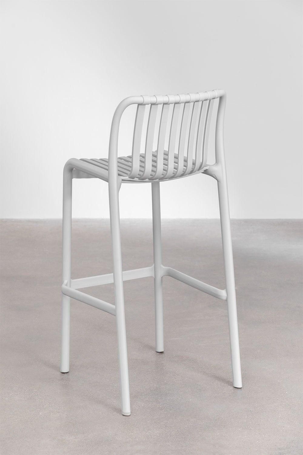 Pack De 2 Tabourets Hauts Empilables Wendell Gris Clair 77 Cm - 5