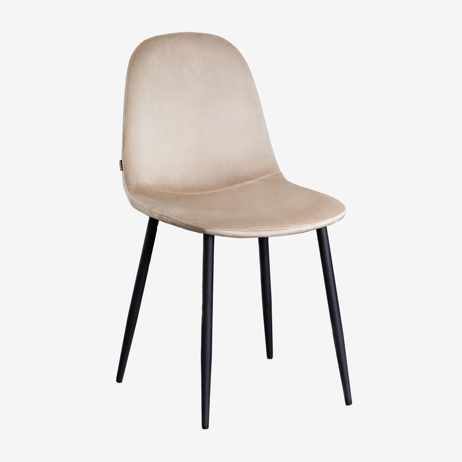 Pack 2 Chaises De Salle  Manger En Velours Glamm Noir