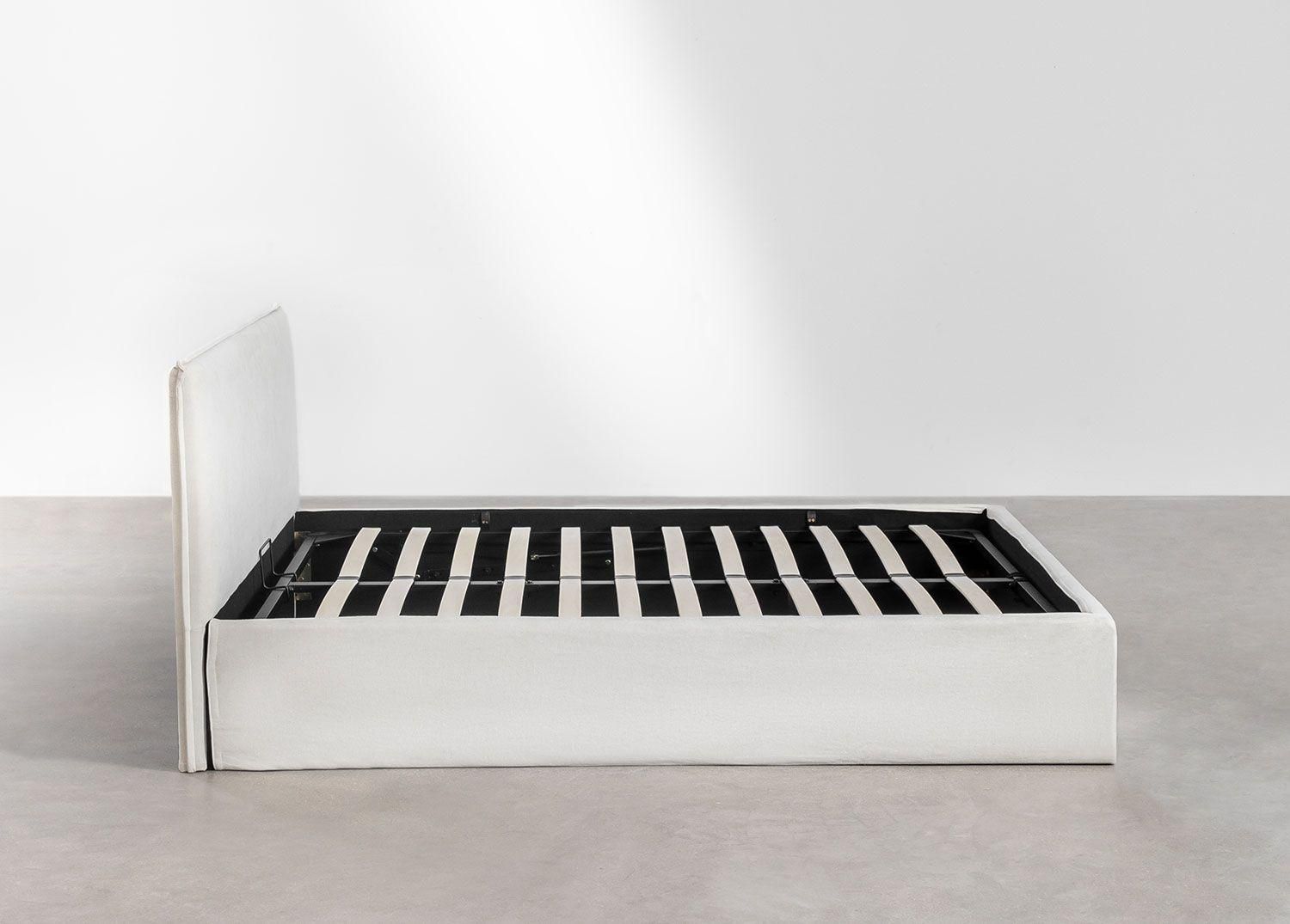 Lit Avec Sommier Coffre Tapiss� Lorea - 4