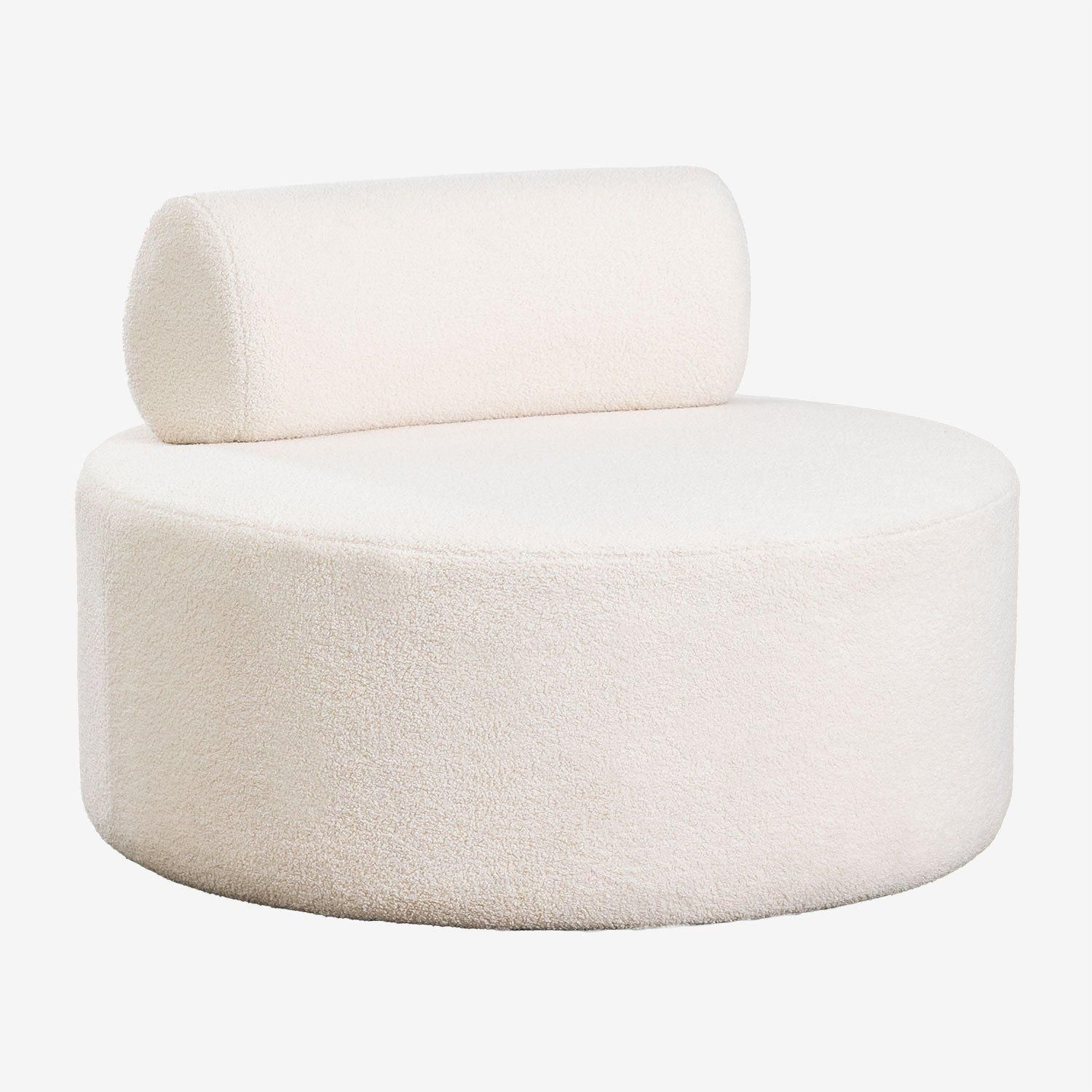Fauteuil En Chenille Naroa Style Blanc Cass�