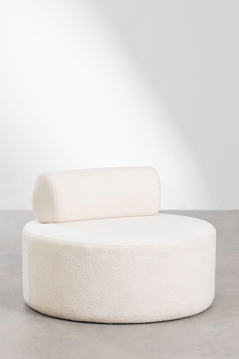 Fauteuil En Chenille Naroa Style Blanc Cass� - 3