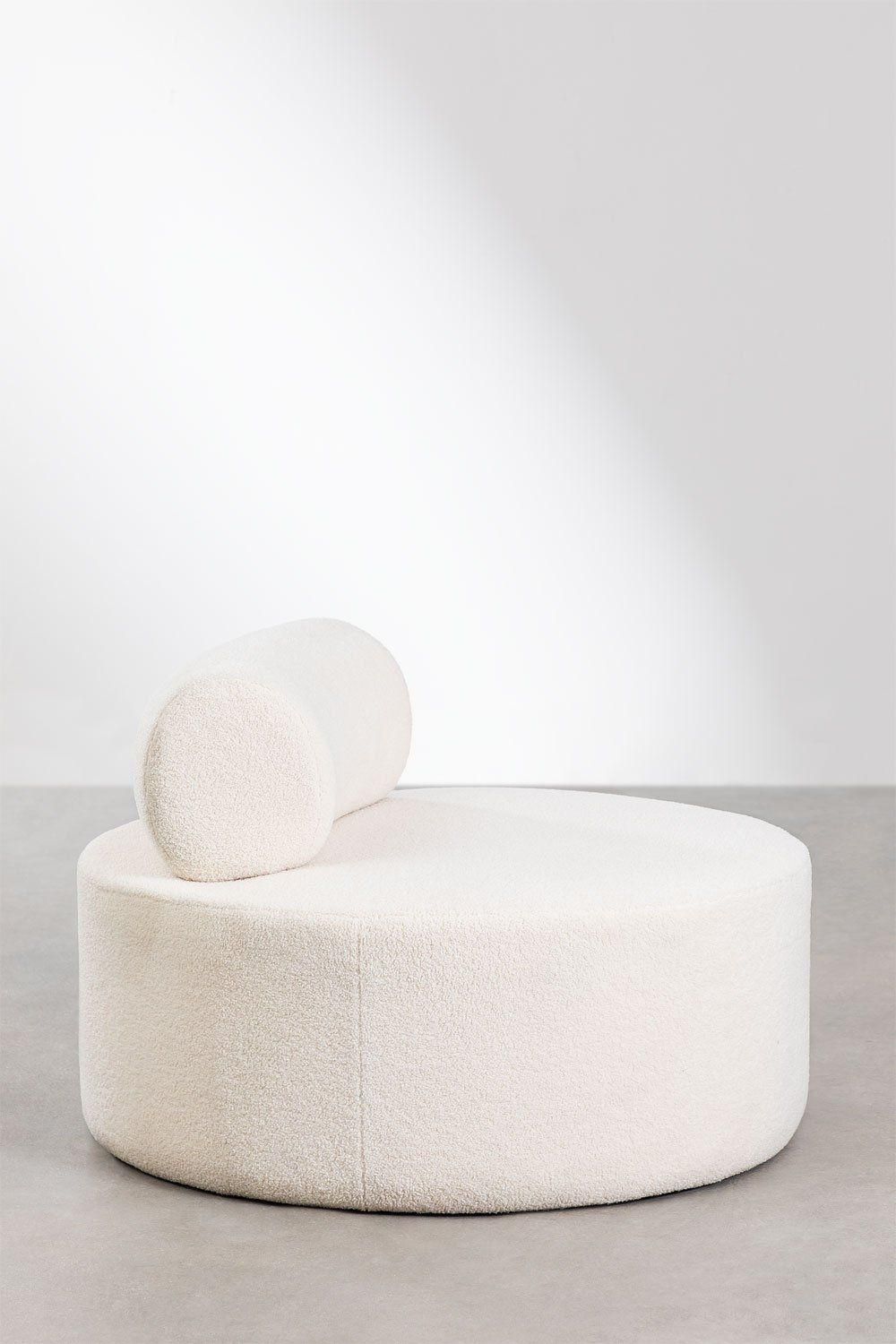 Fauteuil En Chenille Naroa Style Blanc Cass� - 4