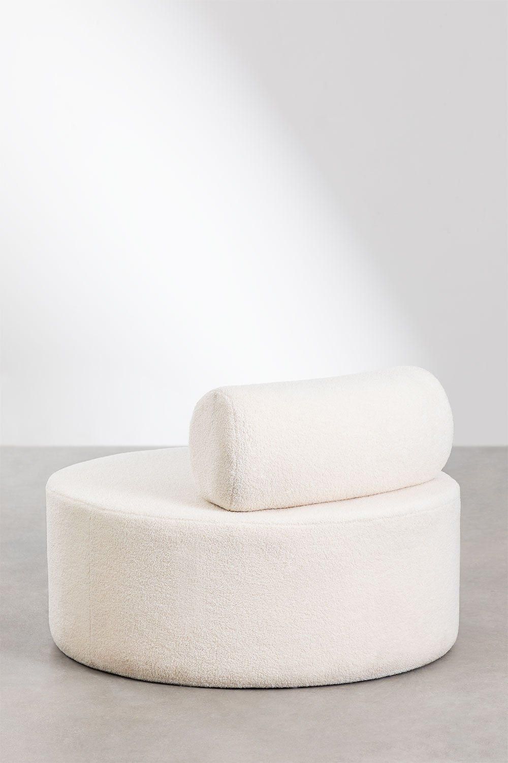 Fauteuil En Chenille Naroa Style Blanc Cass� - 5