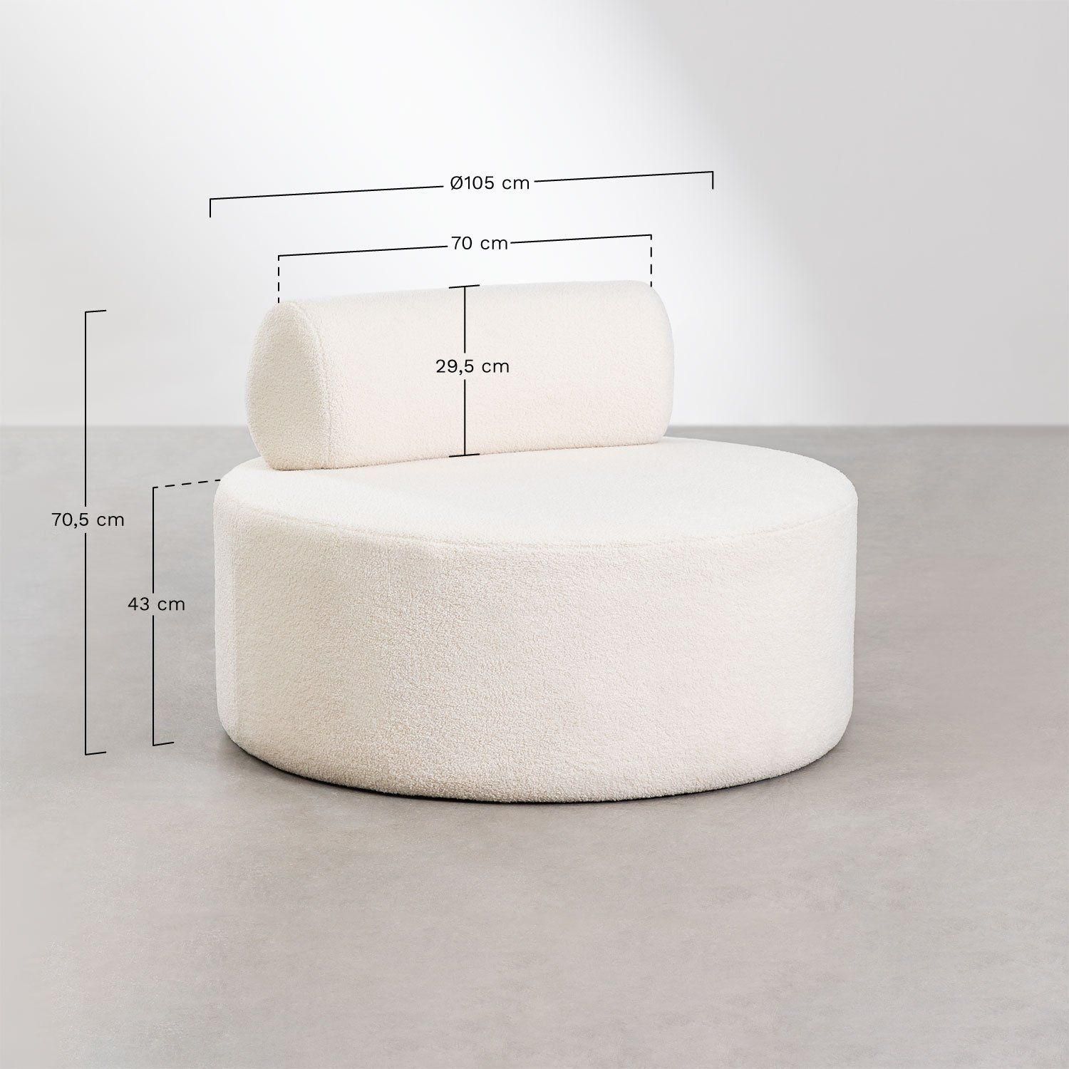 Fauteuil En Chenille Naroa Style Blanc Cass� - 8