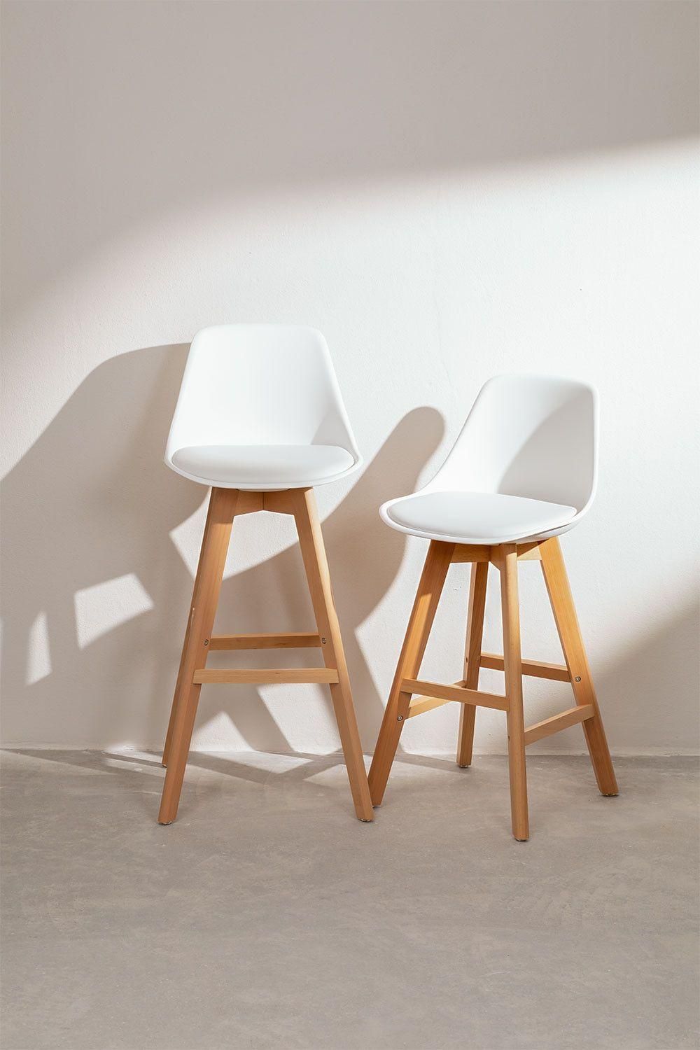 Lot 2 Tabourets Hauts Nordic Edition Blanc ?76 Cm - 5