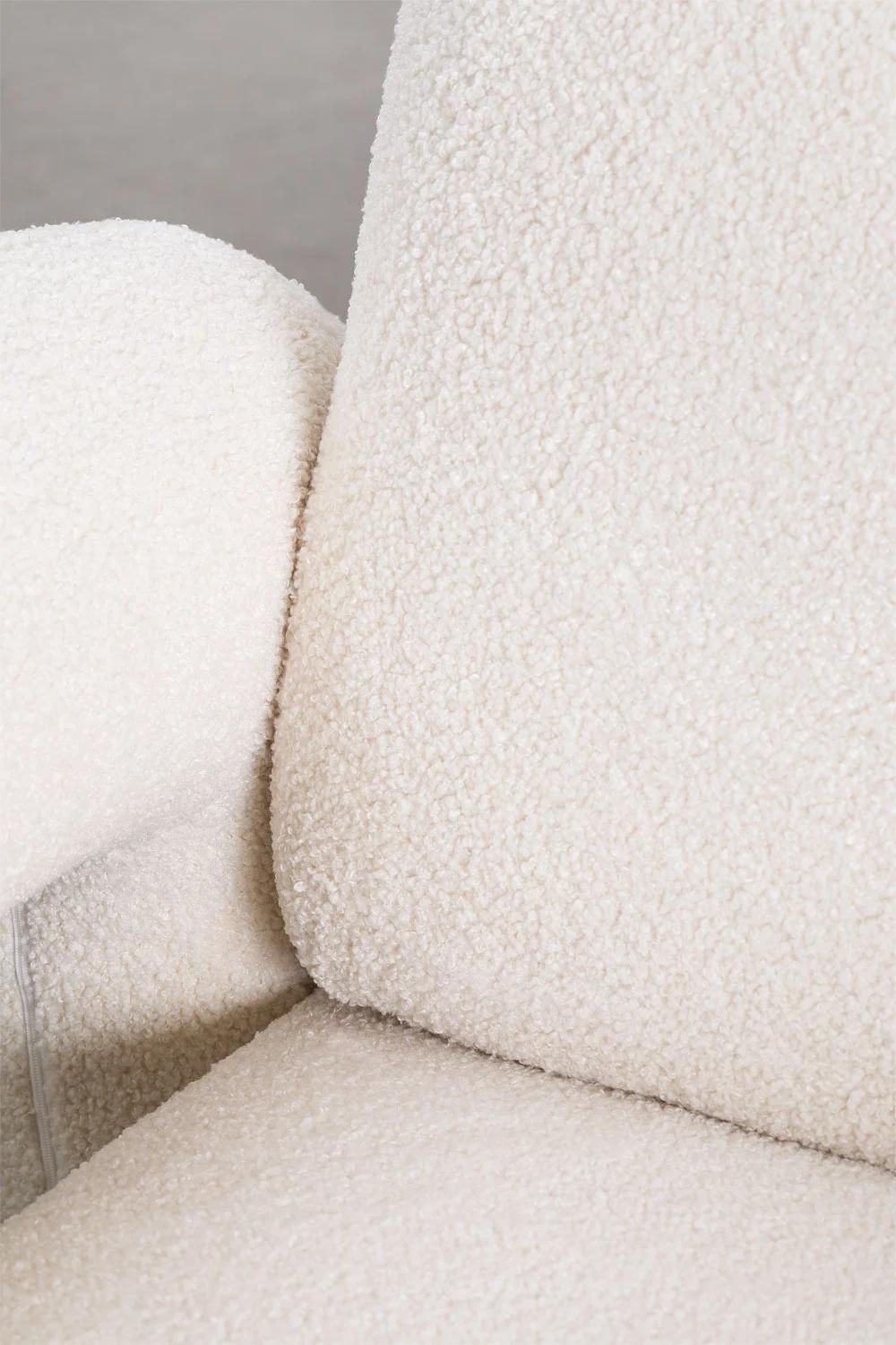Fauteuil En Chenille Nicxon Blanc - 6